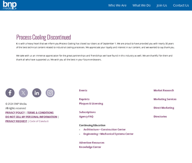 Process Cooling web site management