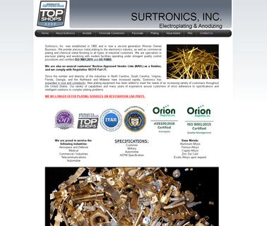 Surtronics coatings services