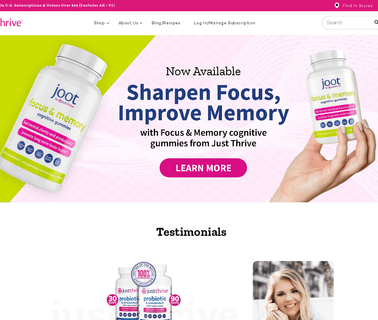 Just Thrive Probiotic health conditions