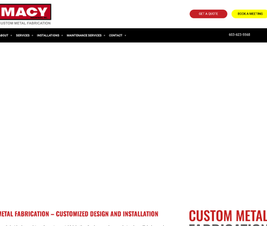 Custom Metal Fabricators; Dust Collection; Macy dust collection
