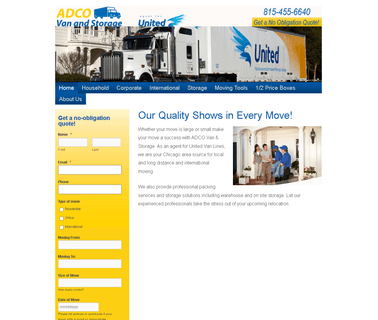Chicago Movers Adco Van & Storage Adco Van & Storage 800-323-7596 storage area