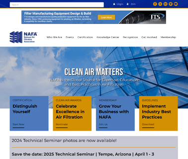 National Air Filtration Association Nafa education and training