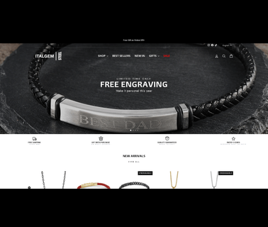 Italgem Steel titanium mens rings