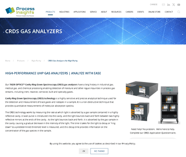 Tiger Optics; Cavity Ring Down Spectroscopy Trace 100 down