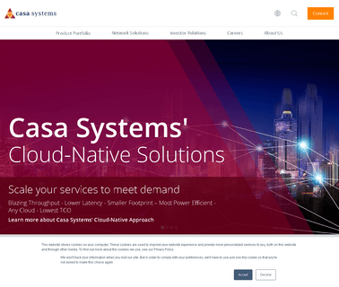 Casa Systems 5G Technology Solutions for Ultra-Broadband advanced service