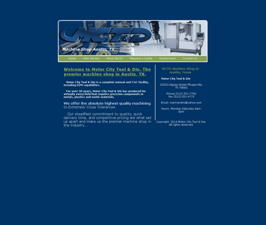 Motor City Tool & Die cam machine parts
