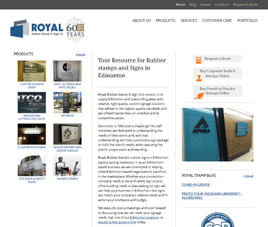 We Make Signs for Edmonton Royal Rubber Stamp & Sign Co engraved stamp