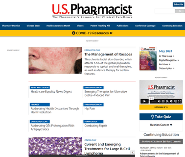 U.S. Pharmacist the Leading Journal in Pharmacy calendar journal