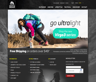 Granite Gear backpacking gear