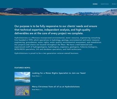 Hydrosolutions Inc is A Montana-Incorporated Environmental Water resource water