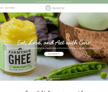 Farm True; Ayurvedic Healing; Organic Ghee Products ames TRUE