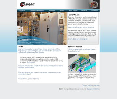 Energent Corporation Waste Energy Recovery and Geothermal energy turbine