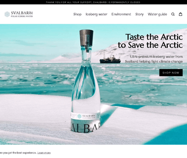 Svalbarði Polar Iceberg Water glass ice