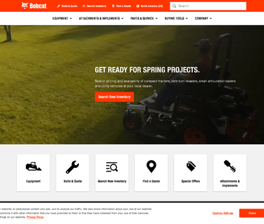 Bobcat Equipment & Attachments; Official Bobcat attachments plow