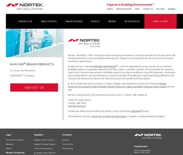 Huntair air handling conditioning