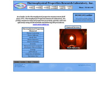 Thermophysical Properties Research Laboratory conductivity meas