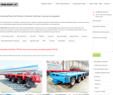 China Heavy Lift Modular Trailer/Spmt/Lowbed/Lowboy/Flatbed 1kw windmill