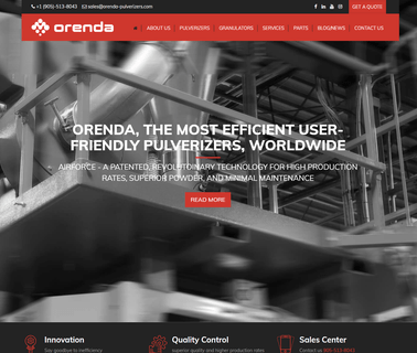 Orenda Pulverizers mill water