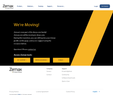 Zemax Europe Limited standard optical