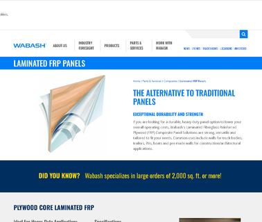 Tower Structural Laminating fiberglass panels