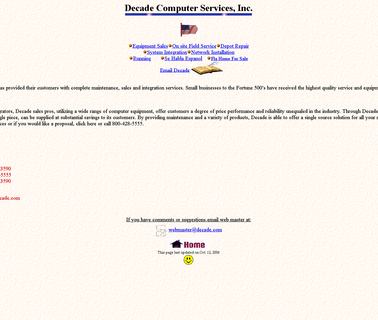 Decade Computer Services Inc; Welcome to Decade Computer depot equipment