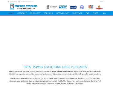 Micron Systems & Controls single voltage stabilizer