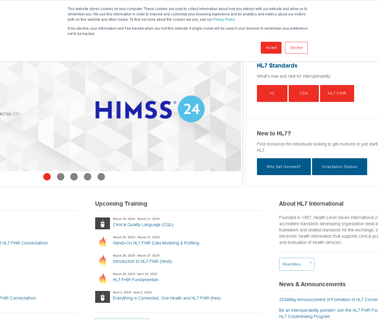 Health Level Seven International data exchange