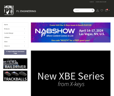 X-Keys P.I. Engineering display internet