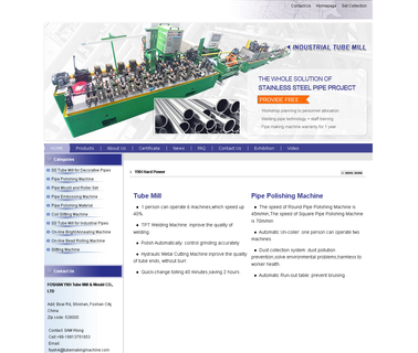 Foshan Yxh Tube Mill & Mould automatic steel line