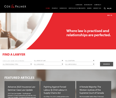 Home - Cox & Palmer top ranked