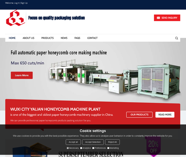 Wuxi City Yalian Honeycomb Machinery Plant honeycomb board slitting machine