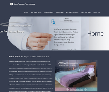 Auria Climate Controlled Sleep Systems sleeping bed furniture