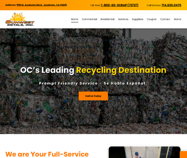 Recycling Services in Anaheim Ca Sunwest Metals Inc anaheim