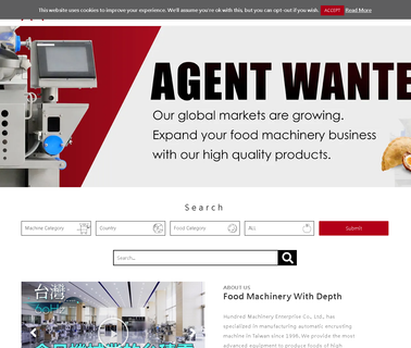 Taiwan Hundred Machinery snack food extruder machine
