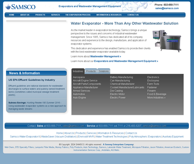 Samsco Wastewater Management plant evaporator