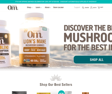 Om, Organic Mushroom Nutrition beverage powders