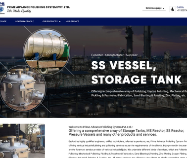 Prime Advance Polishing System storage tank pressure vessel