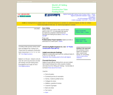 Bigfoot Systems, For Home Improve forms plastic