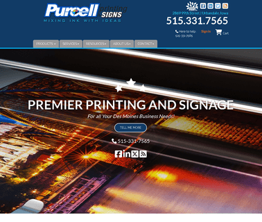 Purcell Printing & Signs. Your Printer in Des Moines services typesetting