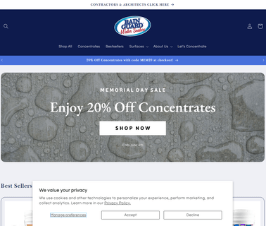 Rainguard Products Co water stains