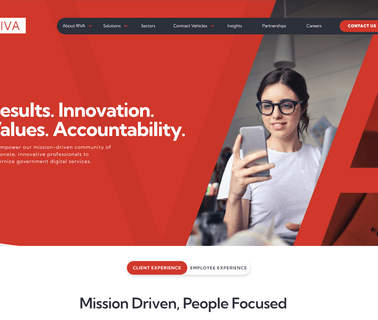 Riva: Results Innovation Values Accountability web design and analytics