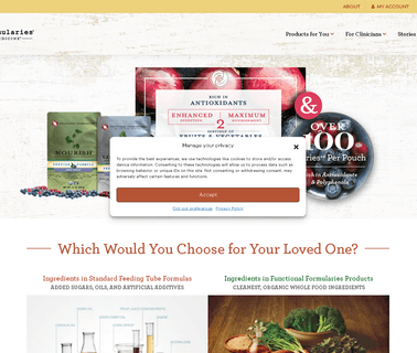 Functional Formularies; Organic Feeding Tube healthy functional
